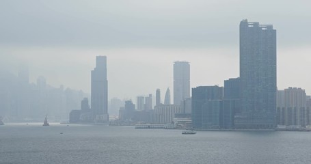 Kai Tak, Hong Kong 01 March 2019: Hong Kong air pollution
