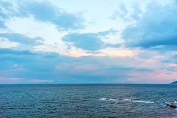 Naklejka na ściany i meble Sunrise on the Southern Italian Mediterranean Sea