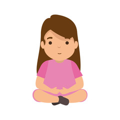 cute little girl seated character