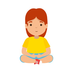 cute little girl seated character