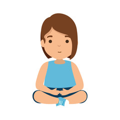 cute little girl seated character