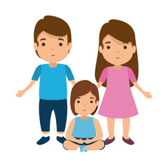 parents couple with daughter characters