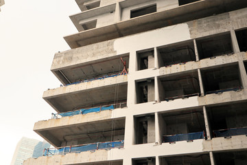 Close up Under construction new Condominium Building at Kuala Lumpur, Malaysia