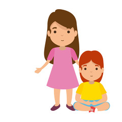 mother with daughter characters