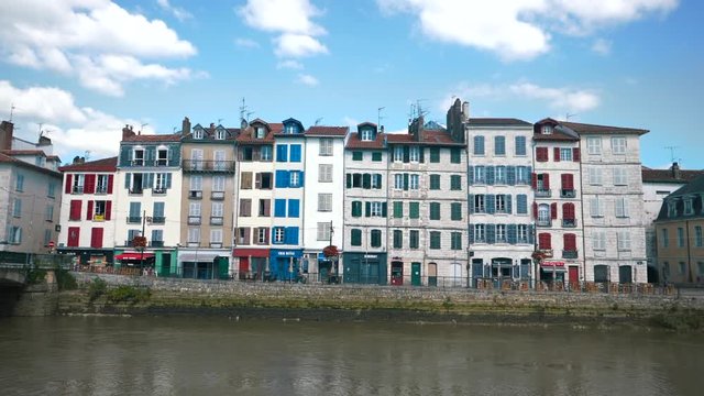 Bayonne ramparts facades colorful houses Nive France Basque