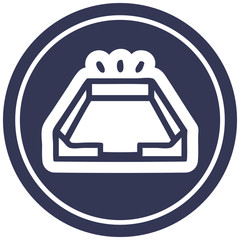 empty in tray circular icon
