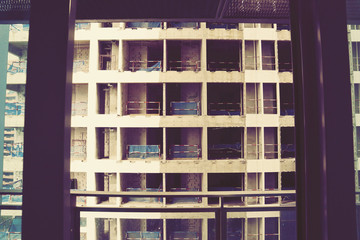 Close up Under construction new Condominium Building at Kuala Lumpur, Malaysia