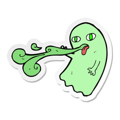sticker of a funny cartoon ghost