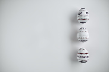 Easter eggs on white background 3D Image render
