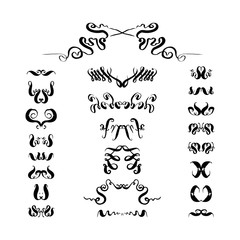 set of calligraphic design elements