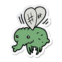 sticker of a cartoon fly