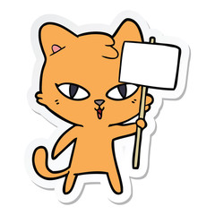 sticker of a cartoon cat