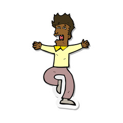 sticker of a cartoon terrified man