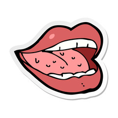 sticker of a cartoon smiling mouth