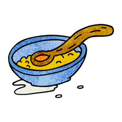 textured cartoon doodle of a cereal bowl