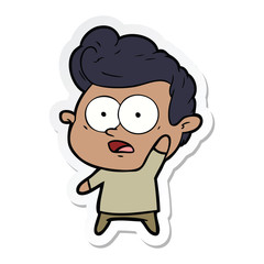 sticker of a cartoon man asking question