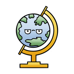 gradient shaded cartoon globe of the world