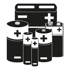 Black and white battery set