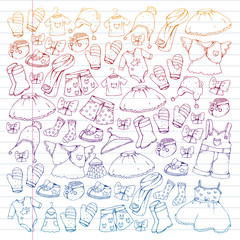 Children clothes. Background for babies, kids patterns.