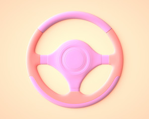 Pink car steering wheel