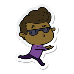 sticker of a cartoon cool guy