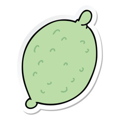 sticker of a quirky hand drawn cartoon lime