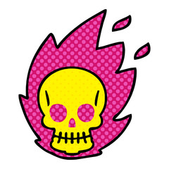 quirky comic book style cartoon skull
