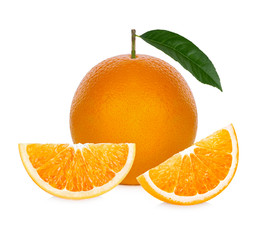 Orange fruit. Orang slice isolate on white background