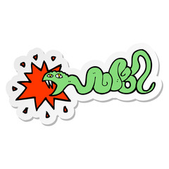 Obraz premium sticker of a cartoon biting snake