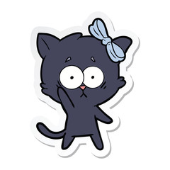 sticker of a cartoon cat