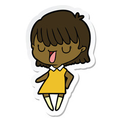 sticker of a cartoon woman