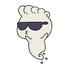 cartoon of kawaii scary ghost