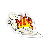 retro distressed sticker of a cartoon paper airplane