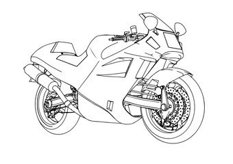 sketch sport motorcycle vector
