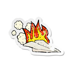 retro distressed sticker of a cartoon paper airplane