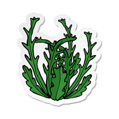 sticker of a cartoon seaweed