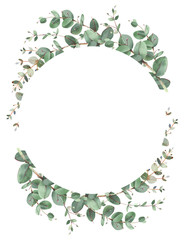 Eucalyptus circle frame composition