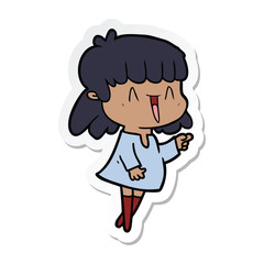 sticker of a cartoon woman