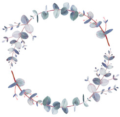 Eucalyptus circle frame composition