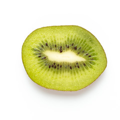 Naklejka na ściany i meble Kiwi fruit slices on white background.