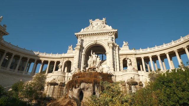 Palais Longchamp Marseille Grand Palace Slow Motion,France 4K