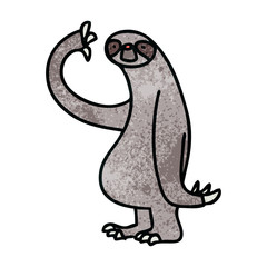 quirky hand drawn cartoon sloth