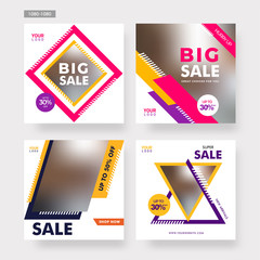 Various type Sale template or poster design with different discount offer on abstract background.