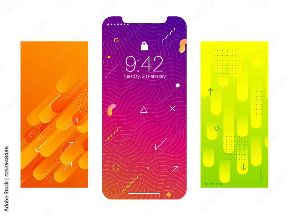 Poster abstract wallpaper collection for smartphone application window screen.