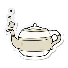 sticker of a cartoon teapot