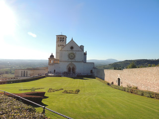 Basilica of Saint Francis of Assisi, located in Assisi, Umbria, Italy.