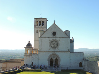 Basilica of Saint Francis of Assisi, located in Assisi, Umbria, Italy.