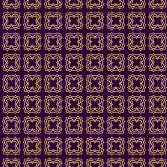 Seamless Geometrical Linear Texture. Original Geometrical Puzzle. Backdrop. Vector Illustration. For Design, Wallpaper, Fashion, Print. Purple gold color
