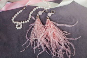 earrings with feathers