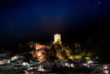 Night landscape of Cazorla with castle, Spain